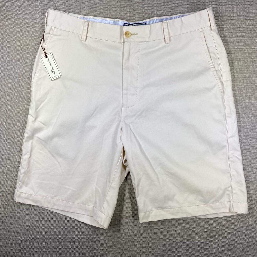 Peter Millar Mens Winston Washed Twill Shorts Stone Size 34 NWT